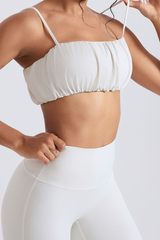 Women’s pleated shoulder straps sports bra.