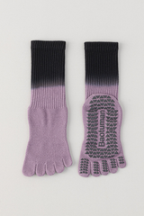 Women's Gradient Separator Anti-Slip Yoga Crew Cotton Socks