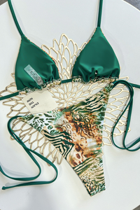 Women's Summer Leopard Print Halterneck Beach Bikini Sets