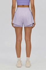 Women's Summer Cooling Faux Two-Piece Drawstring Sports Shorts