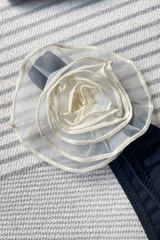 Women's 3D Floral Strapless Metal Back High Waist Bikini Set