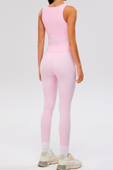 Women's Sport Sets:Wide Shoulder Straps Tank Top & Leggings