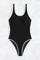Women's U-neck Color Block One-Piece Swimsuit