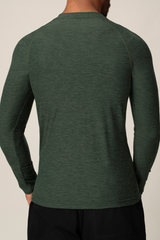 Men's Summer Round-Neck Button-up Long-Sleeve T-shirt