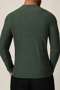 Men's Summer Round-Neck Button-up Long-Sleeve T-shirt