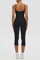 Women's Athletic Tank Top & High Waist Capri Leggings Set
