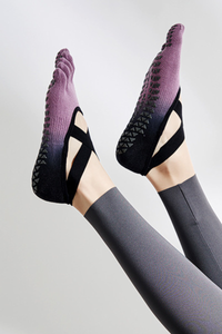 Women's Ombre Gradient Strappy Yoga Grip Five-Toe Socks