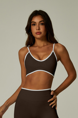Women's Athletic Color-Block Thin-Strap Sports Bra