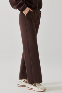 Women's Fall/Winter Fleece Warm Drawstring Raw Hem Pants