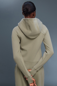 Women's Athletic Slim Full Zipper Finger Cuffs Hooded Jacket