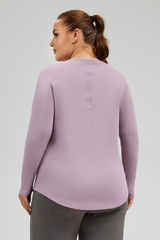 Plus Size Women's Curved Hem Breathable Mesh Yoga T-shirt