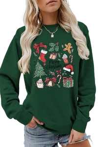 Women's Fall Merry Christmas Graphic Pullover