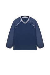 Women's Mesh V-Neck Raglan Color Block Long Sleeve Jersey