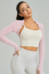 Women's Spring Finger Cuffs Cropped Waist Yoga Shrug