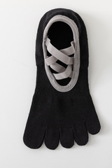 Women's Crisscross Strap Toe-Separated Non-Slip Yoga Socks