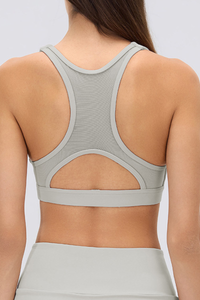Women's Racerback Mesh Cutout High Support Sports Bra