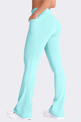 Women's Side Pockets V-Waisted Sports Flared Pants