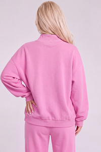 Women's Fall Solid Side-Slit Neckline Mock Neck Sweatshirt