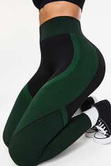 Women's Seamless High Waist Color Block Yoga Leggings