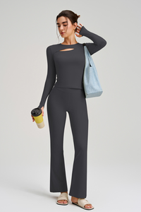 Long-sleeved flared pants set