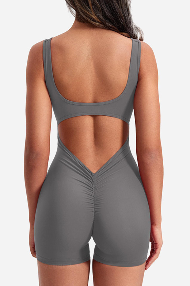 All-In-One Back-Cutout Yoga Bodysuit
