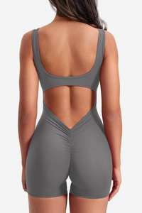 All-In-One Back-Cutout Yoga Bodysuit
