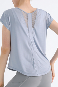 Women's Summer Cooling Quick-Dry Mesh Panel Sports T-shirt