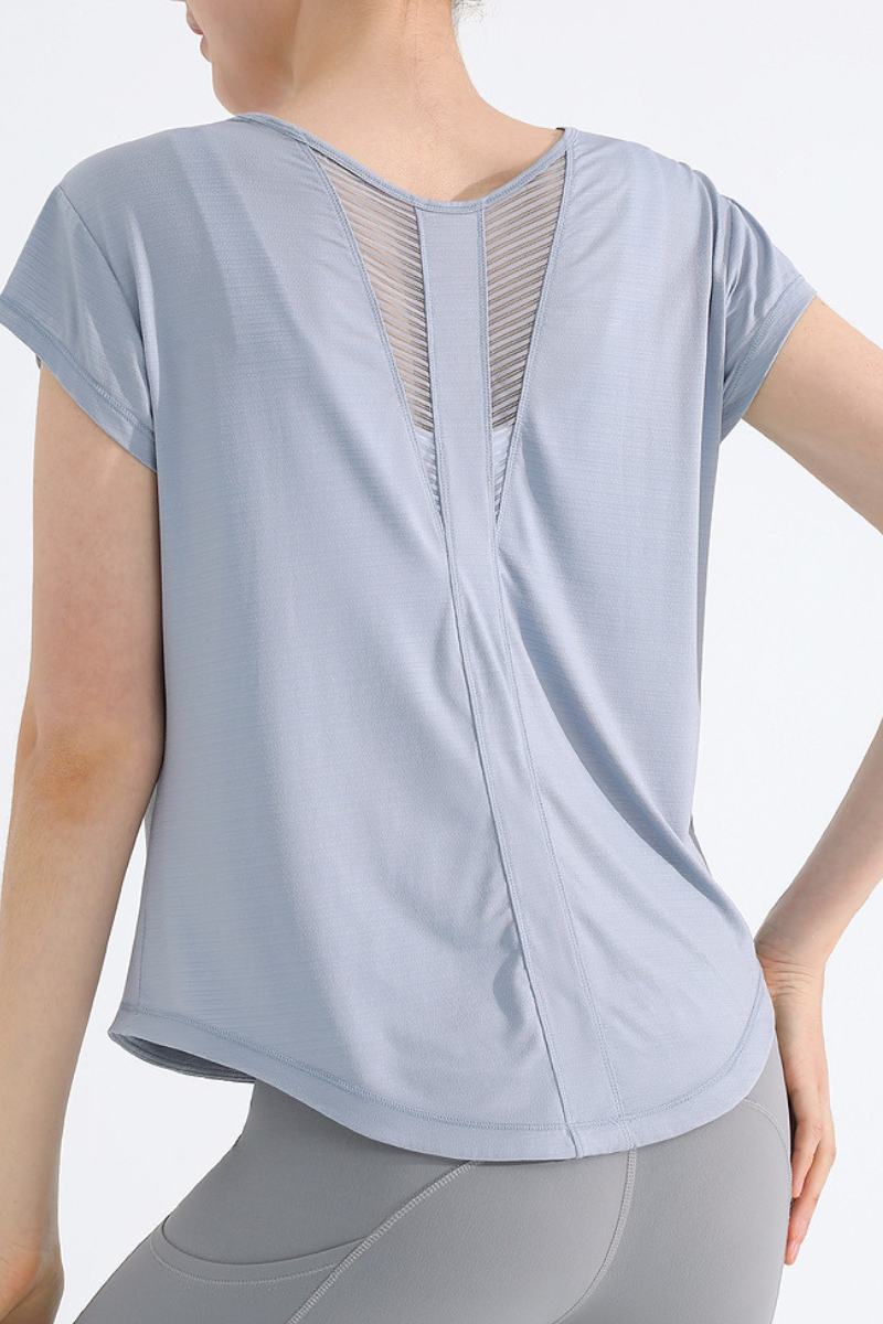 Women's Summer Cooling Quick-Dry Mesh Panel Sports T-shirt