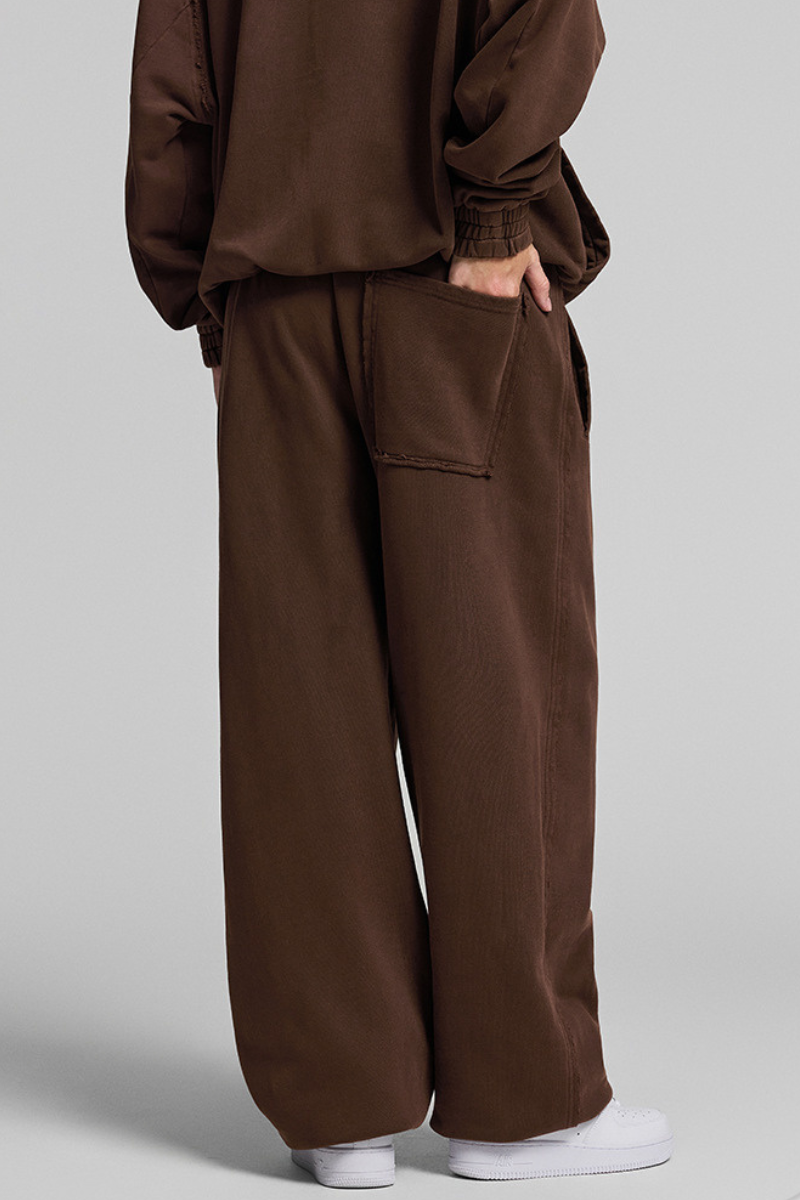 Faded, frayed-edged sweatpants