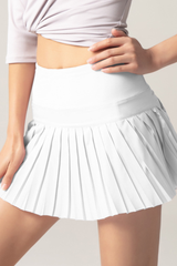 Women Summer Pleated Tennis Mini Skirt with Built-in Shorts