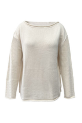 Women's Fall Crew Neck Striped Thin Lazy Knit Sweater
