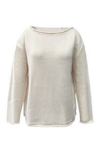 Women's Fall Crew Neck Striped Thin Lazy Knit Sweater
