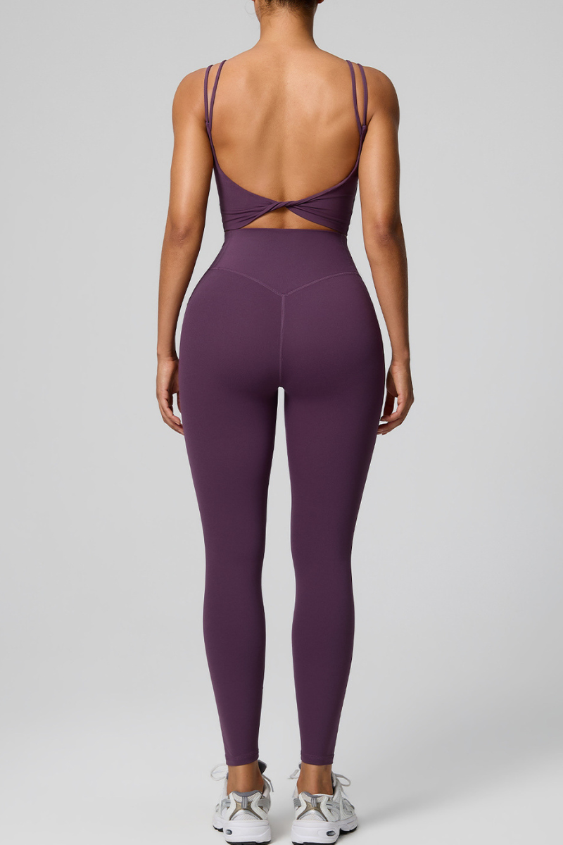 Women's Women's Double Strap Twist Back Bra And Leggings