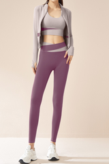 Women's 2-Piece Sports Sets:Stand Collar Jacket & Leggings
