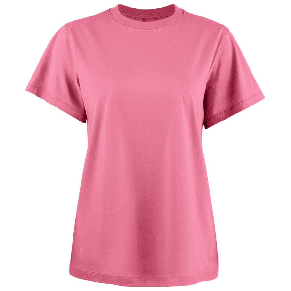 Loose-fitting, round-necked cotton T-shirt