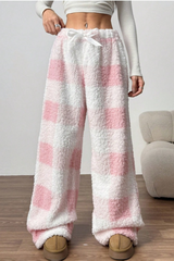 Women's Winter Plaid Thickened Drawstring Loungewear Pant