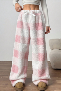 Women's Winter Plaid Thickened Drawstring Loungewear Pant
