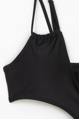 Women's V-neck Cutout Solid Sexy Swimsuit