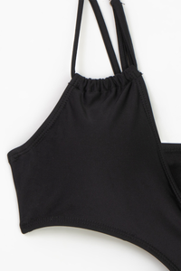 Women's V-neck Cutout Solid Sexy Swimsuit