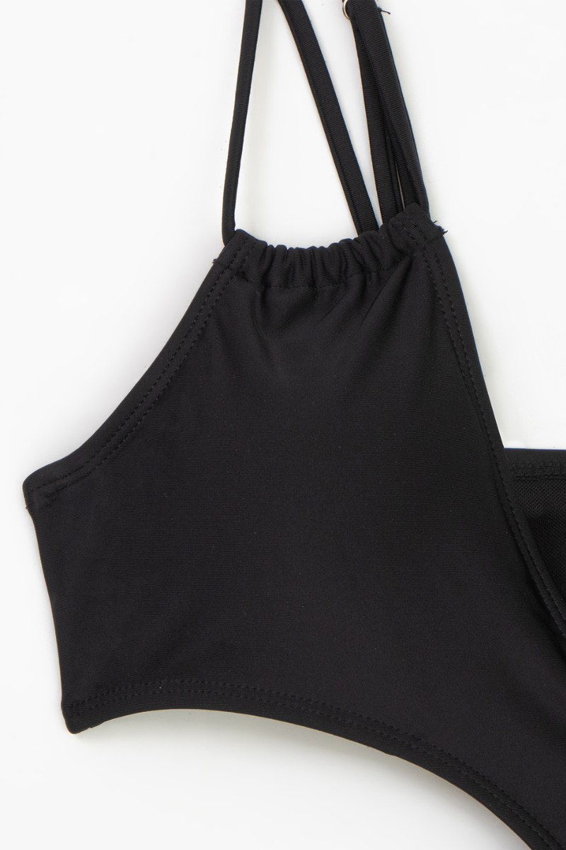 Women's V-neck Cutout Solid Sexy Swimsuit