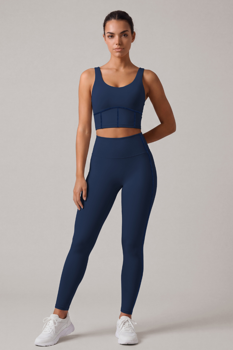 Women's Yoga Set:U-neck Bra And High Waist Leggings