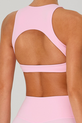 Women's Sports Naked Feel Cutout Back Solid Yoga Bra