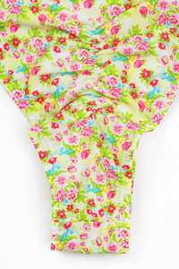 Women's Floral Print Removable Straps One Piece Swimsuit