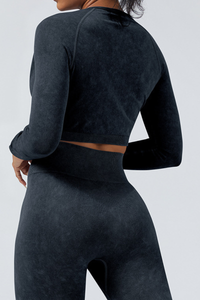 Women Fitness Athletic Full Zipper Cropped Jacket