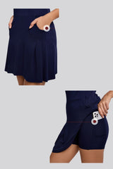 Outdoor contrasting lapel golf skirt chubby tennis sports long skirt