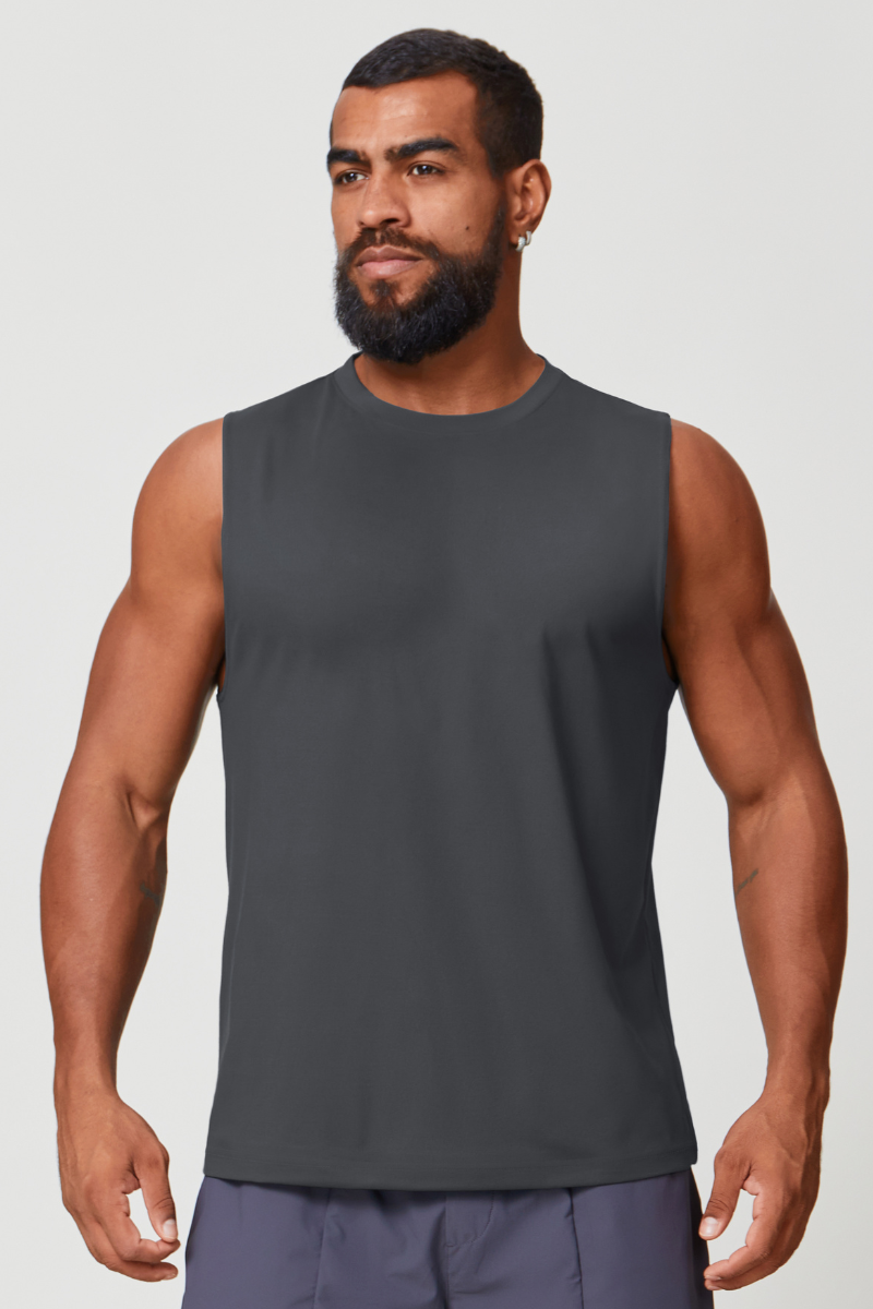 Men's Sleeveless Solid Color Breathable Running Athleisure Tank Top