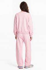 Women's Fall 100% Cotton Set:Solid Pullover And Sweatpants