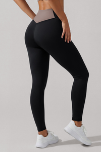 Women's Athletic High Rise Color Block Butt Lifting Leggings