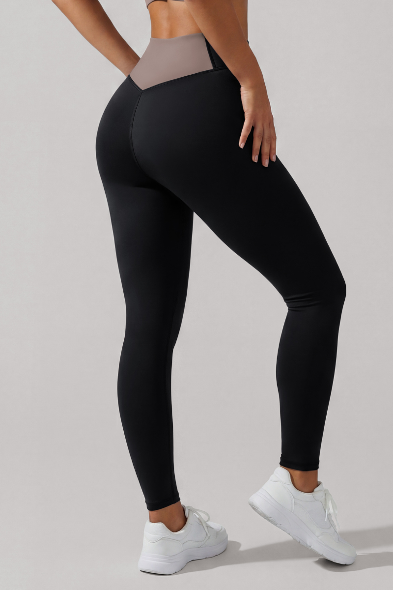 Women's Athletic High Rise Color Block Butt Lifting Leggings