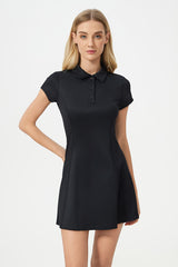 Women Mid-Length Waist Thin Ice Breathable Tennis Sports Yoga Short-Sleeved Dresses